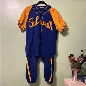 Vintage Blue and Yellow Baseball Uniform